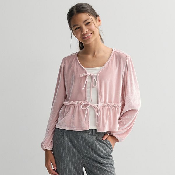 

Детская блузка с запахом из бархата, размеры 6-20, regular и plus So, Vintage Art