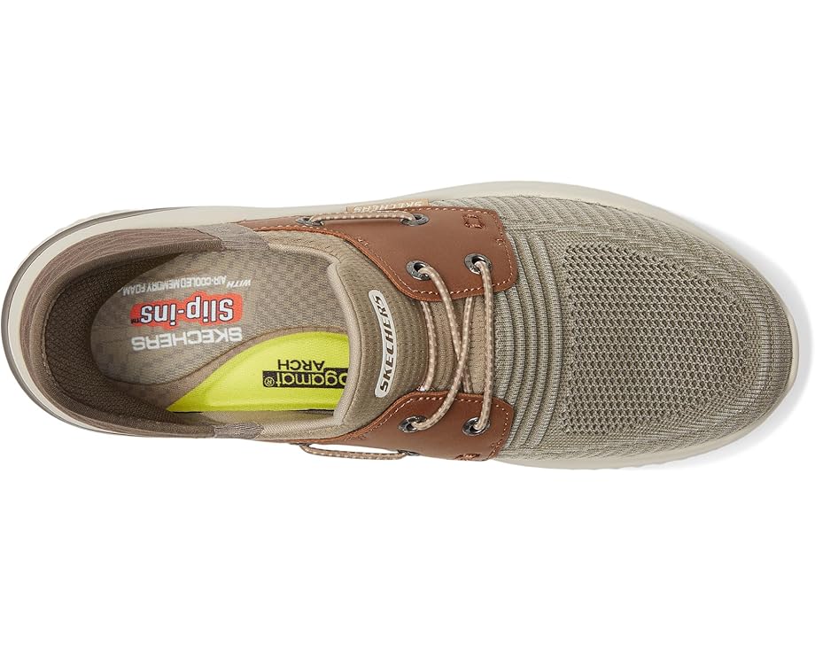 Мужские кроссовки SKECHERS Delson 3.0 Roth Hands Free Slip-Ins, Taupe/Brown — фото 2