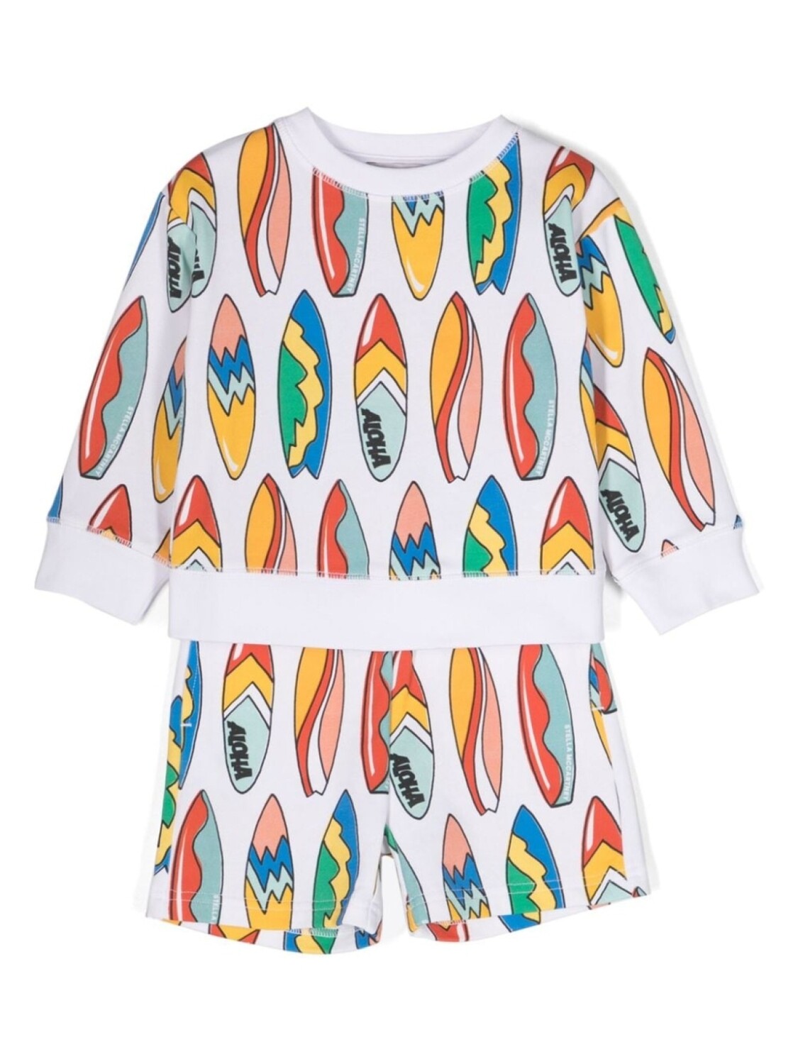

Stella McCartney Kids комплект Aloha из толстовки и шортов, белый