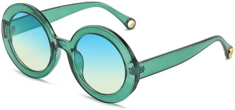 

Панк-очки, яркие круглые, для женщин и мужчин, модные градиентные солнцезащитные очки, женские очки конфетных цветов, защита от УФ-излучения UV400 MTZJH, C5green-blueyellow