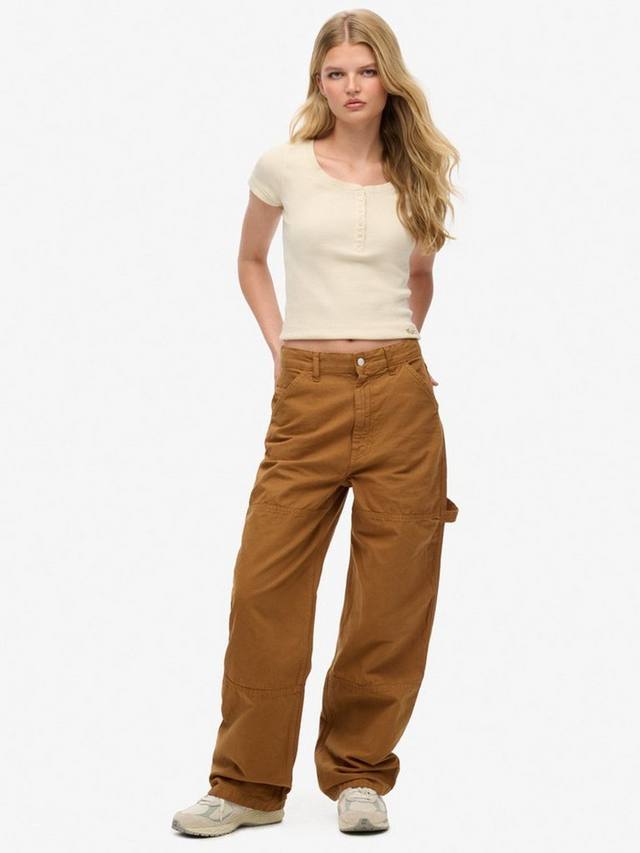 

Брюки из чистого органического хлопка carpenter Superdry, цвет Tobacco Brown