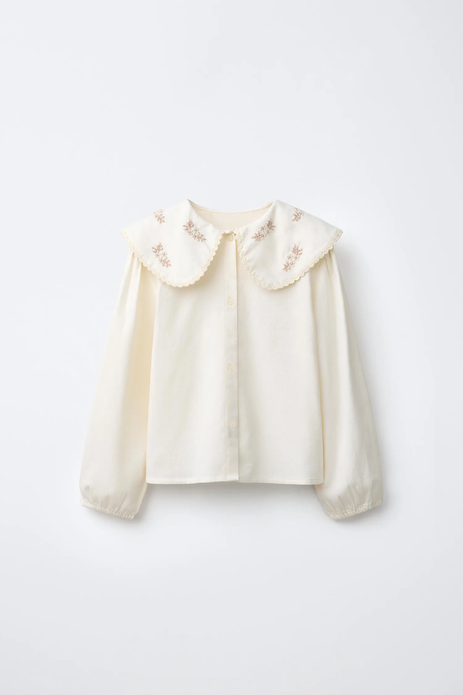 Пижама с вышитыми цветами, 2-6 лет Zara, экрю — фото 2