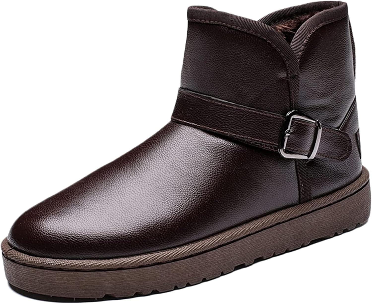 

Мужские зимние ботинки Yiozoi до щиколотки, защищенные от снега, высокие повседневные теплые ботинки для зимних прогулок, коричневый