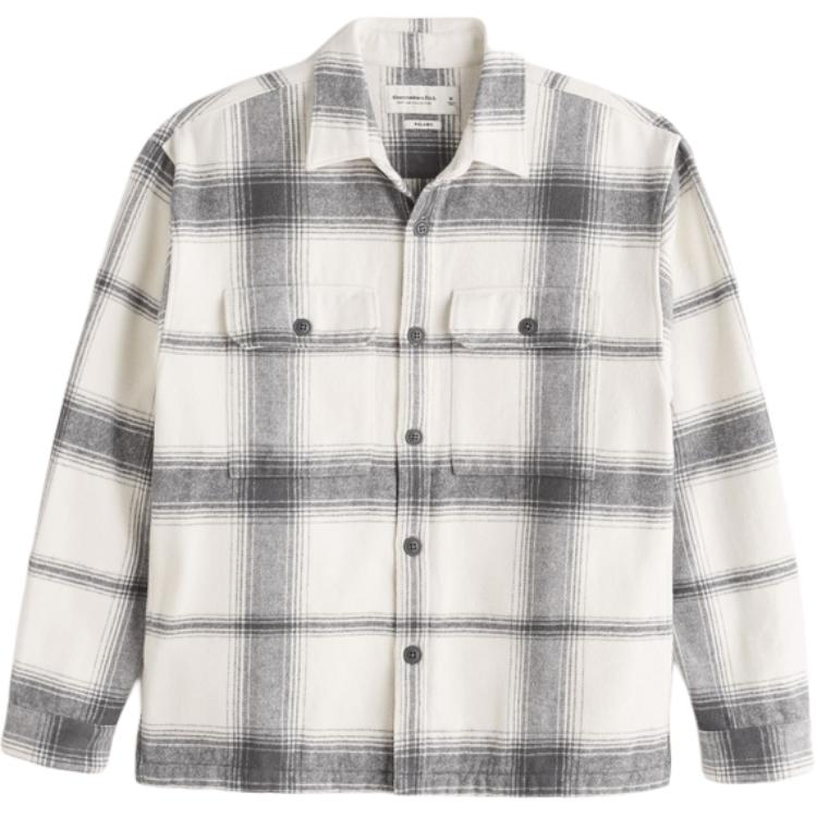 

Abercrombie＆Fitch Мужская куртка в серую клетку, Gray Plaid