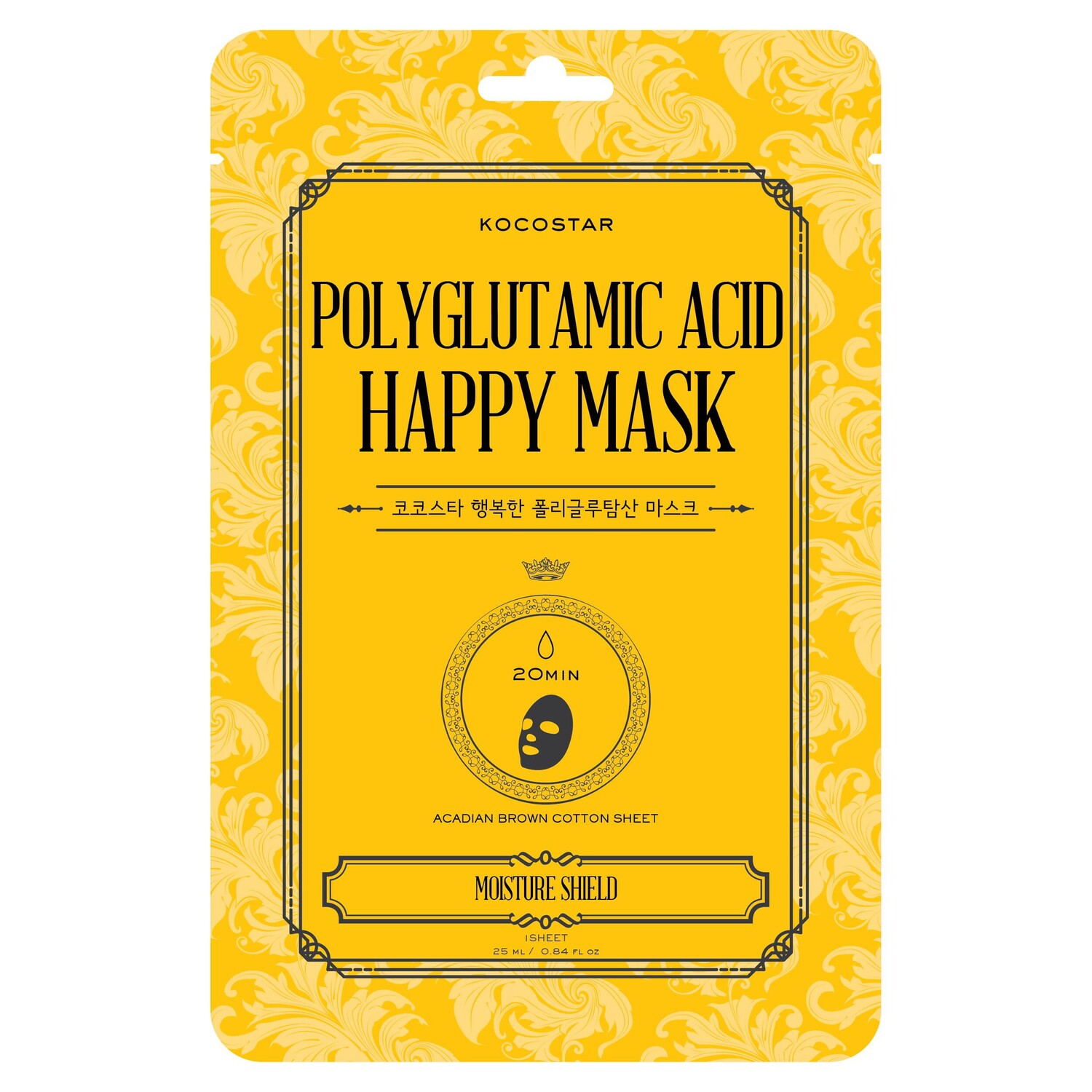 

Маска для лица Kocostar Polyglutamic Acid Happy Mask, 25 мл