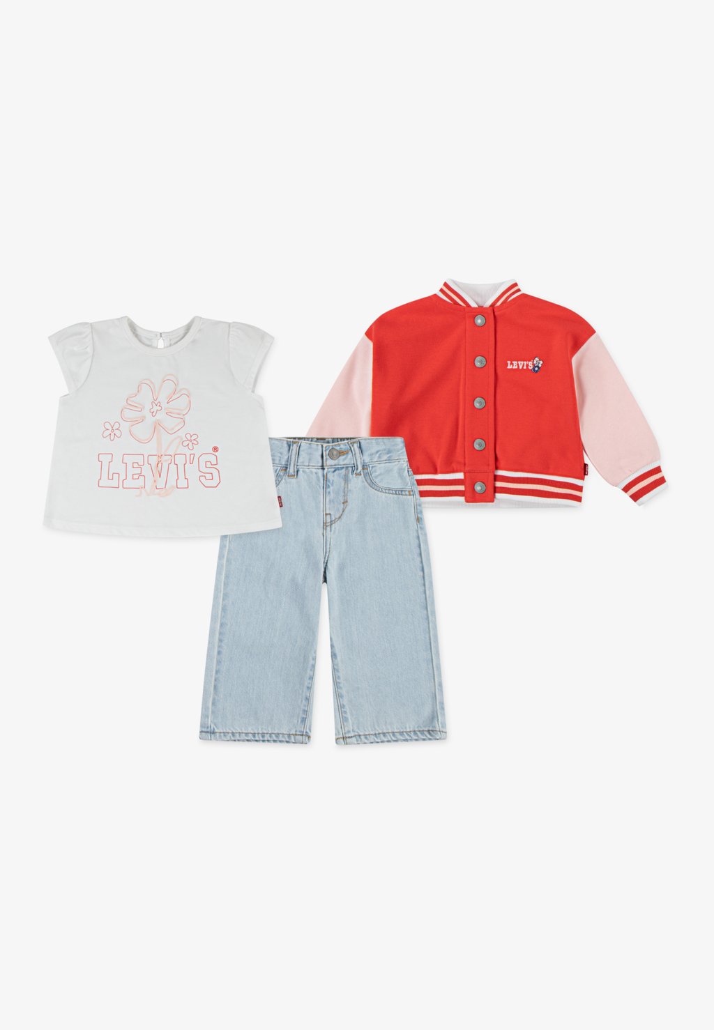 

Футболка с принтом TEE AND WIDE PANT SET Levi's, цвет Hibiscus