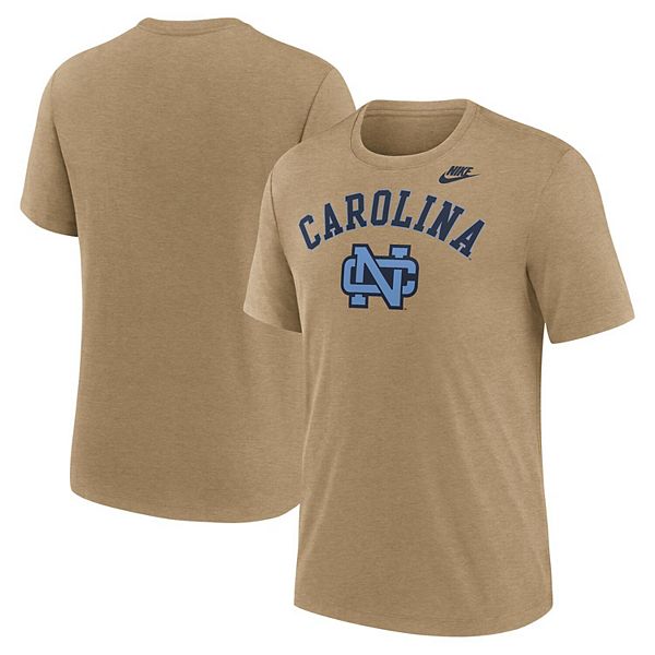 

Мужская футболка heather light brown north carolina tar heels legacy arch tri-blend Nike
