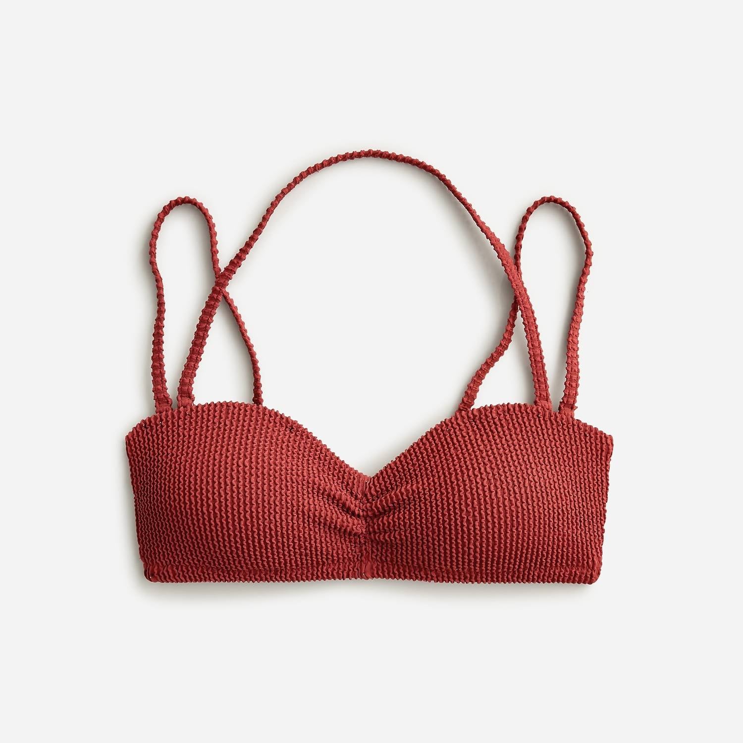 

Scrunchie Sweetheart Бикини Топ в Бордовый J.Crew