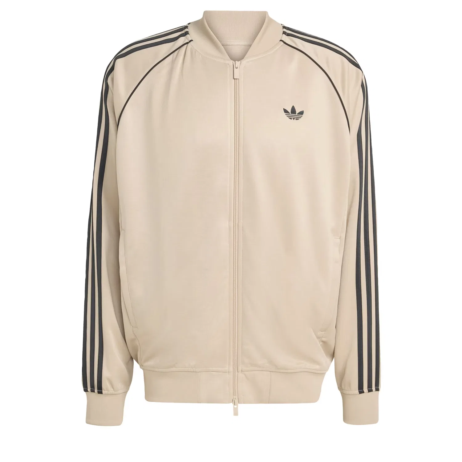 Толстовка на молнии Adidas Originals бежевого цвета
