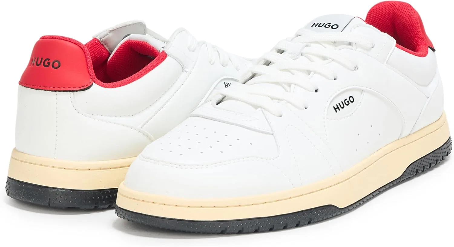 Мужские кожаные кроссовки HUGO Essential Basket, White Bone — фото 3