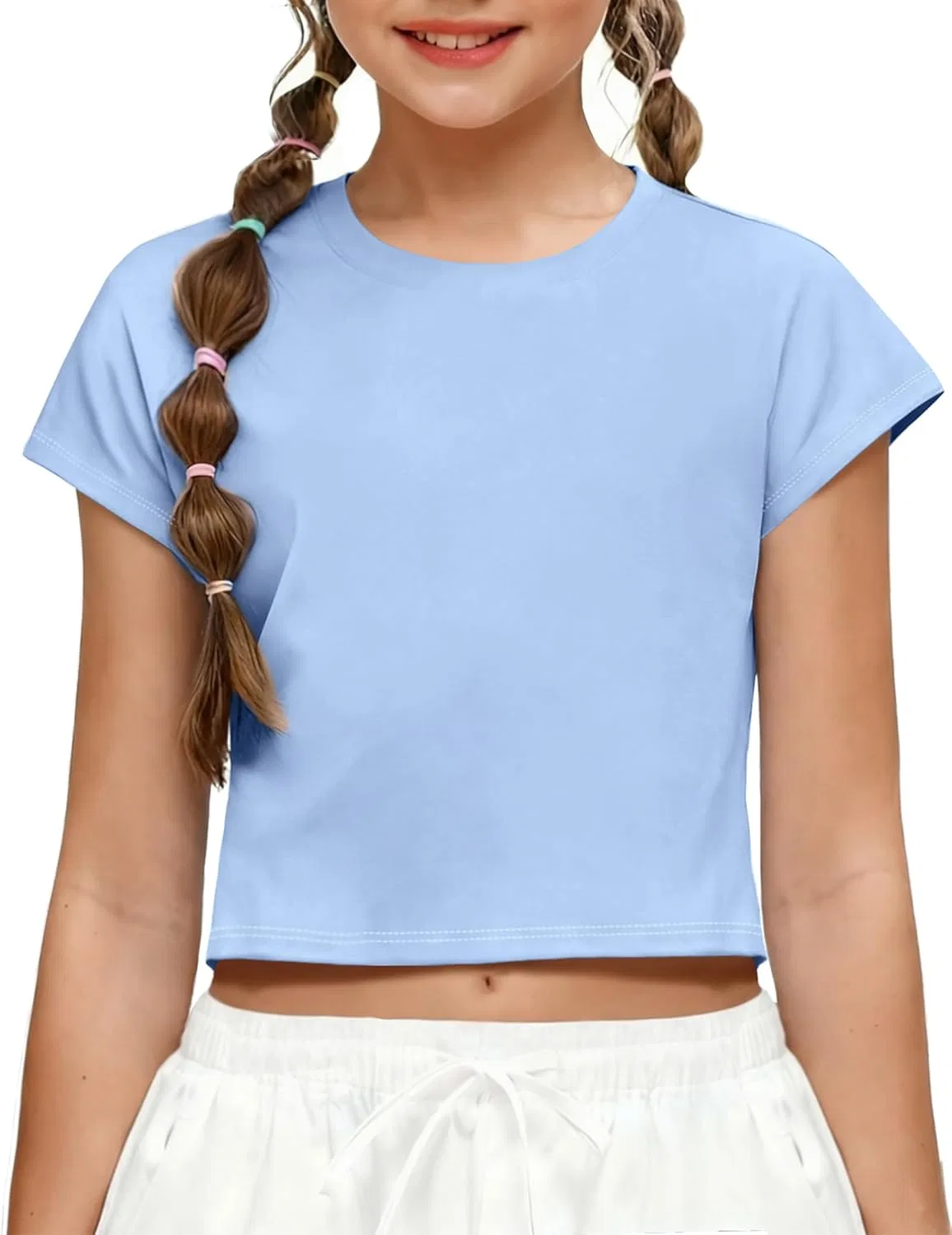 Футболка для девочек Zaclotre с коротким рукавом, Light Blue