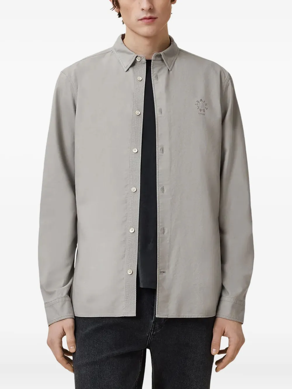 

Рубашка Haven с вышитым логотипом AllSaints, серый