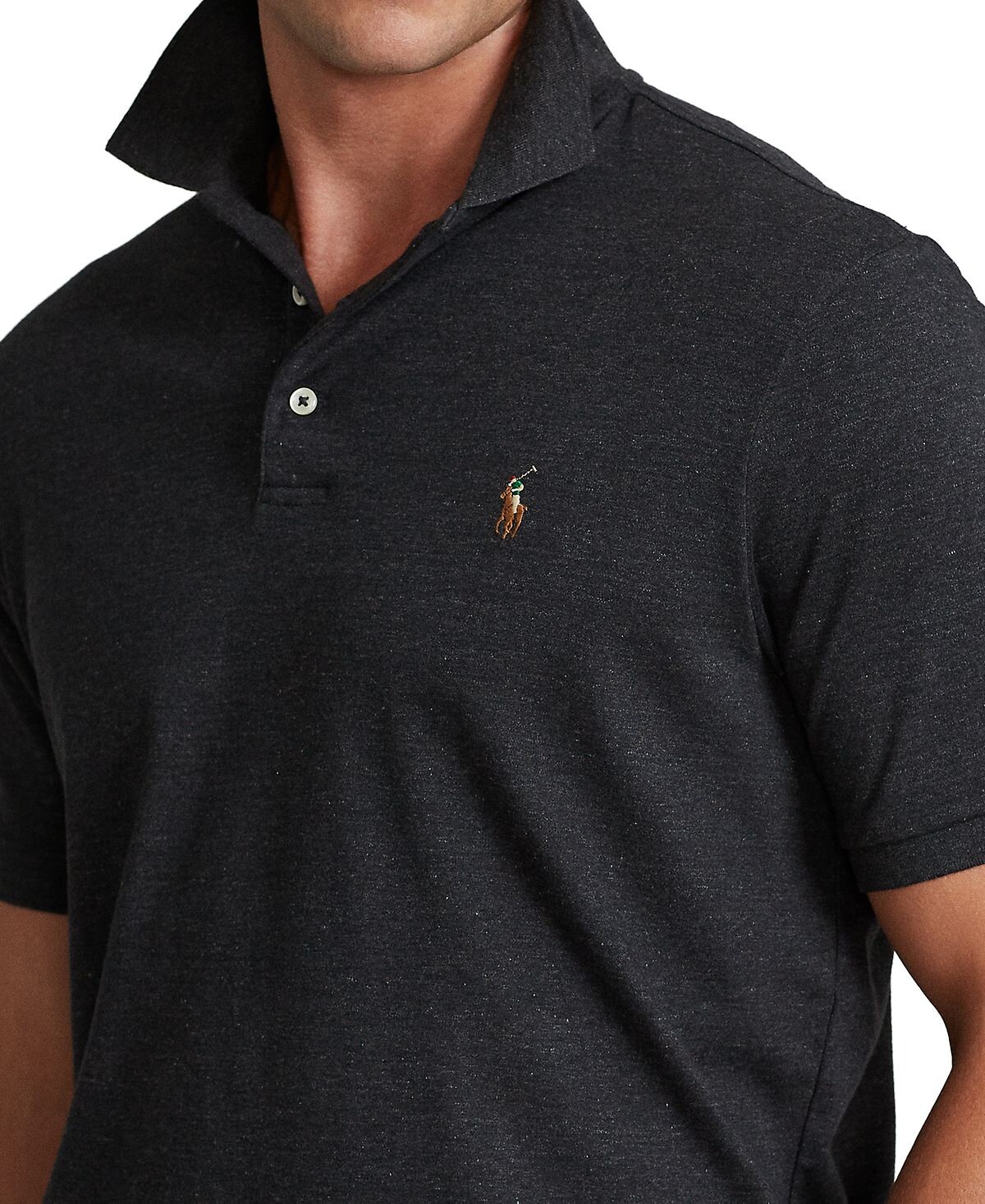

Мужская рубашка поло из мягкого хлопка приталенного кроя на заказ Polo Ralph Lauren