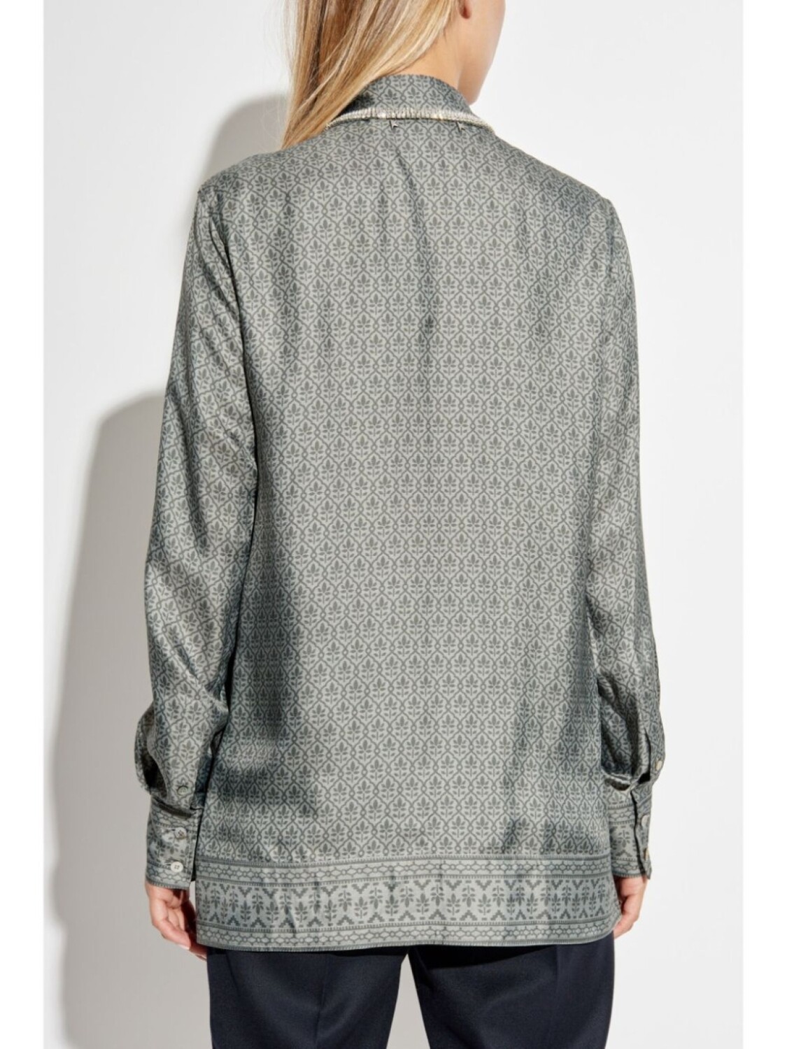 Golden Goose рубашка с цветочным принтом, серый — фото 4