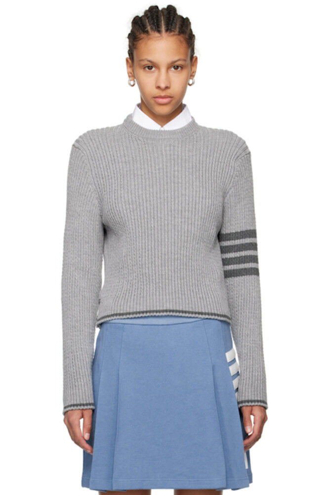 

Серый свитер с 4 полосками Thom Browne
