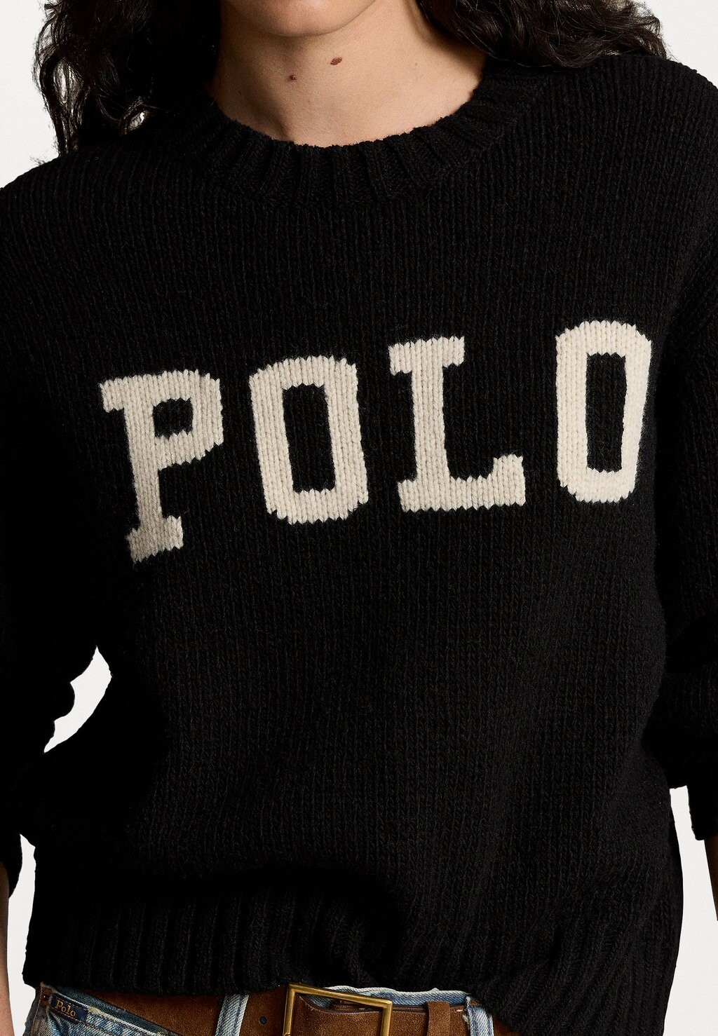 

Вязаный свитер LOGO CREWNECK SWEATER Ralph Lauren, черный