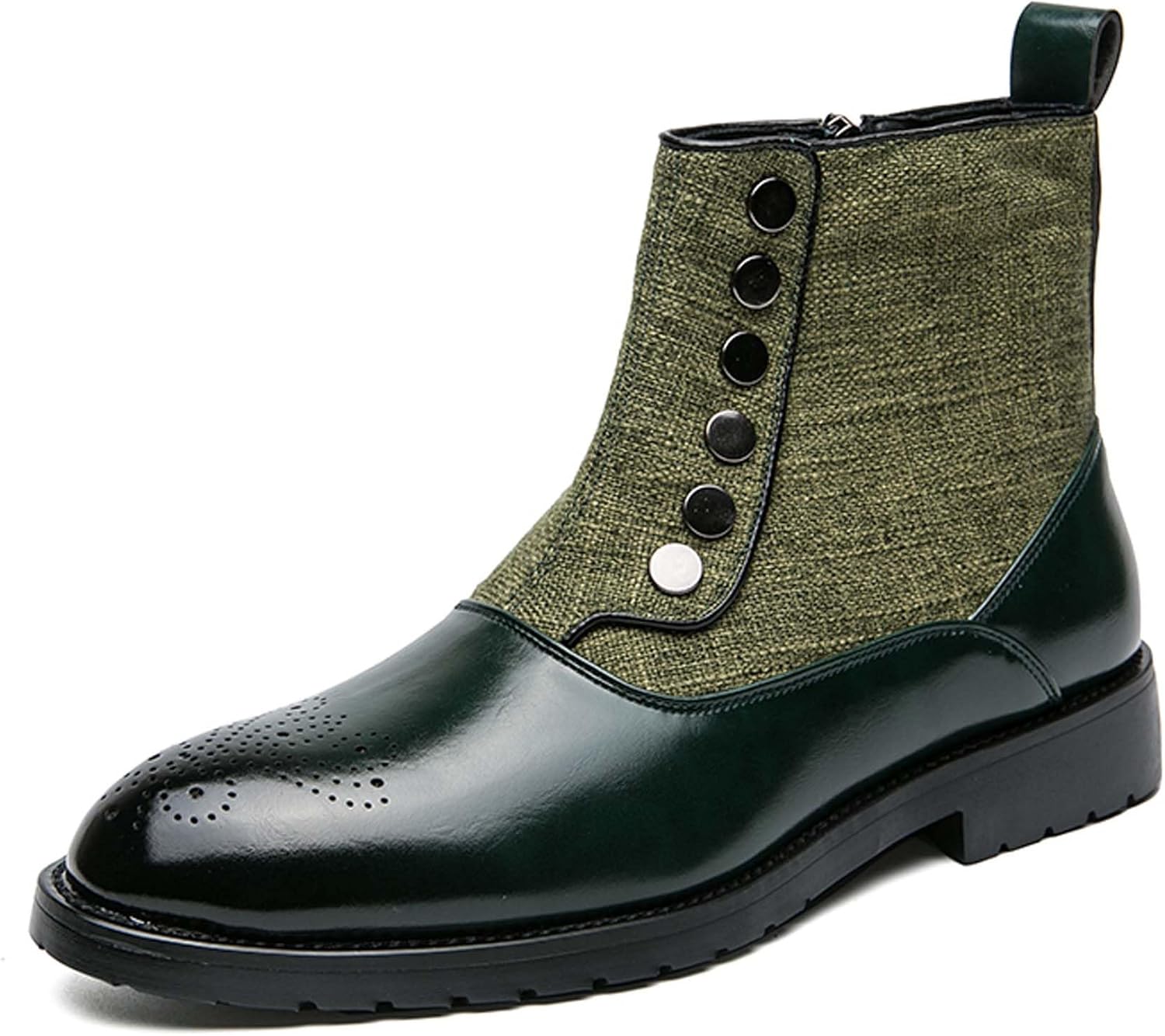 

Мужские ботинки Челси, модные, с индивидуальным дизайном, высокие, деловые, повседневные, формальные, противоскользящие, повышающие рост, для работы, конференций, форменной обуви, свадебные высокие кожаные туфли Generic, зеленый