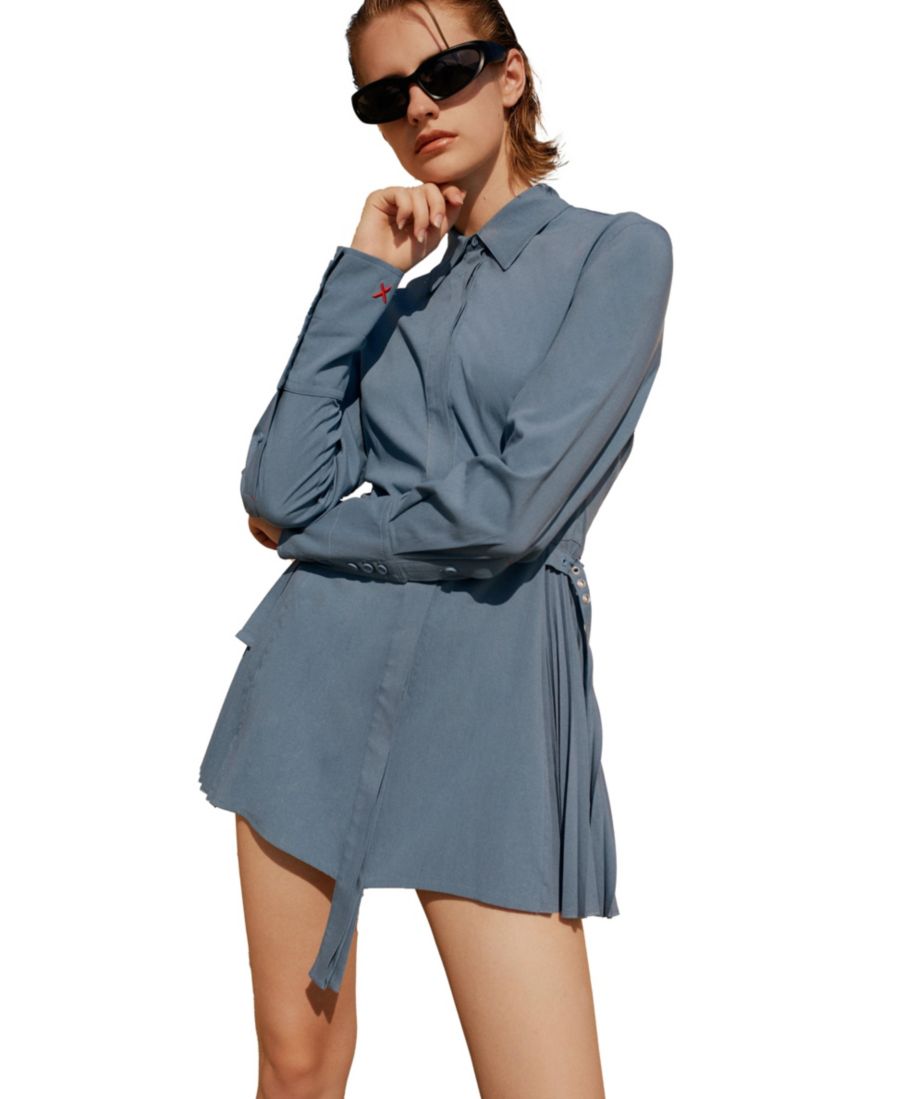 

Женское плиссированное платье "Свободный рай" PCFG, Coronet blue