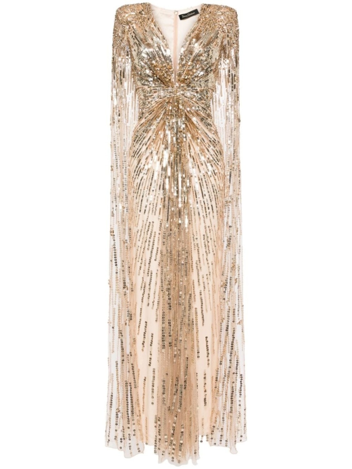 

Платье-кейп Gold Rush с пайетками Jenny Packham, золотистый