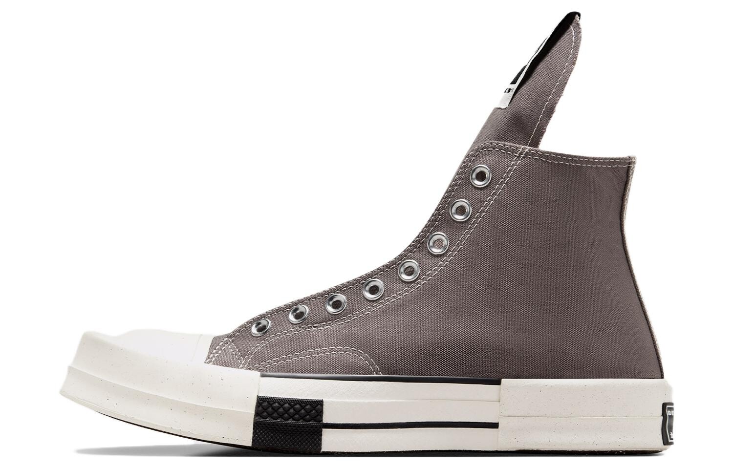 Кроссовки Rick Owens DRKSHDW x Converse TURBODRK без шнурков Chuck Taylor All-Star 70 Hi Iron