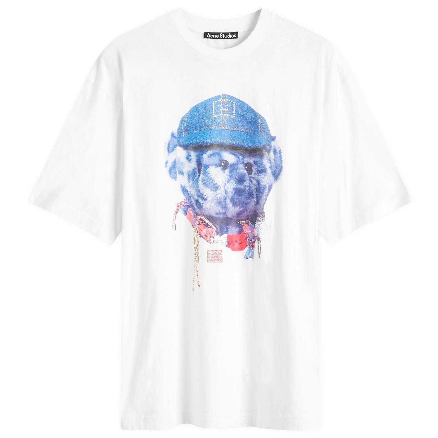 

Футболка Acne Studios Exford Face Teddy Bear T-Shirt, цвет Optic White