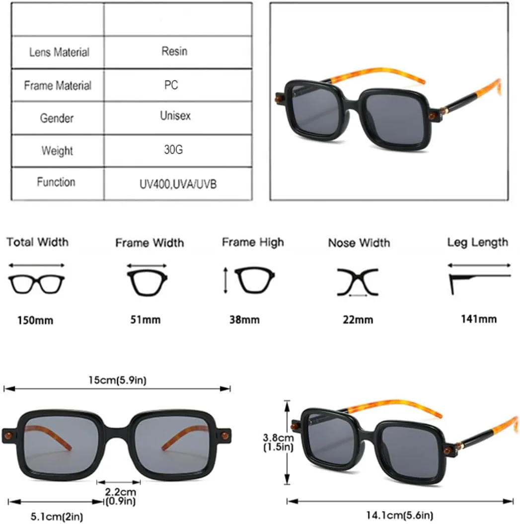 

Модные квадратные солнцезащитные очки для женщин, защита от УФ-излучения UV400, винтажные заклепки, мужские панк-очки, прозрачные с градиентом UATXTAU, Beige Gray