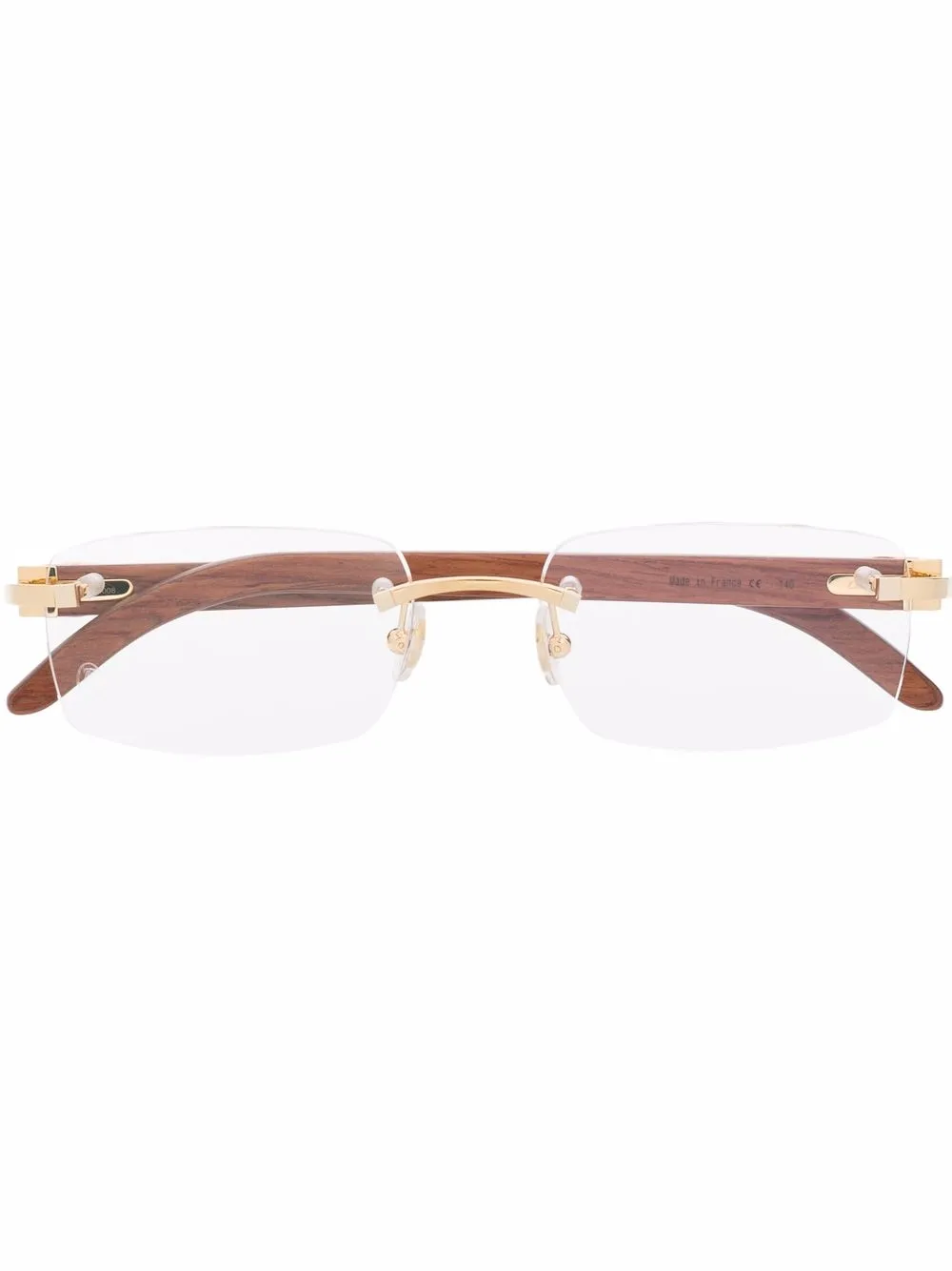 

Очки в безободковой оправе Cartier Eyewear, коричневый