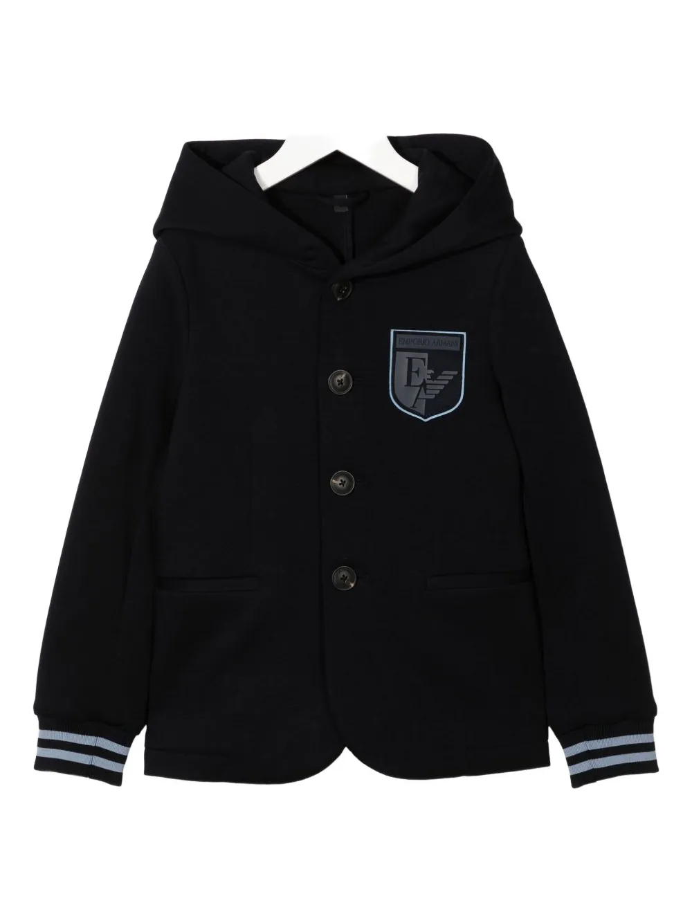 

Куртка на пуговицах с капюшоном Emporio Armani Kids, синий
