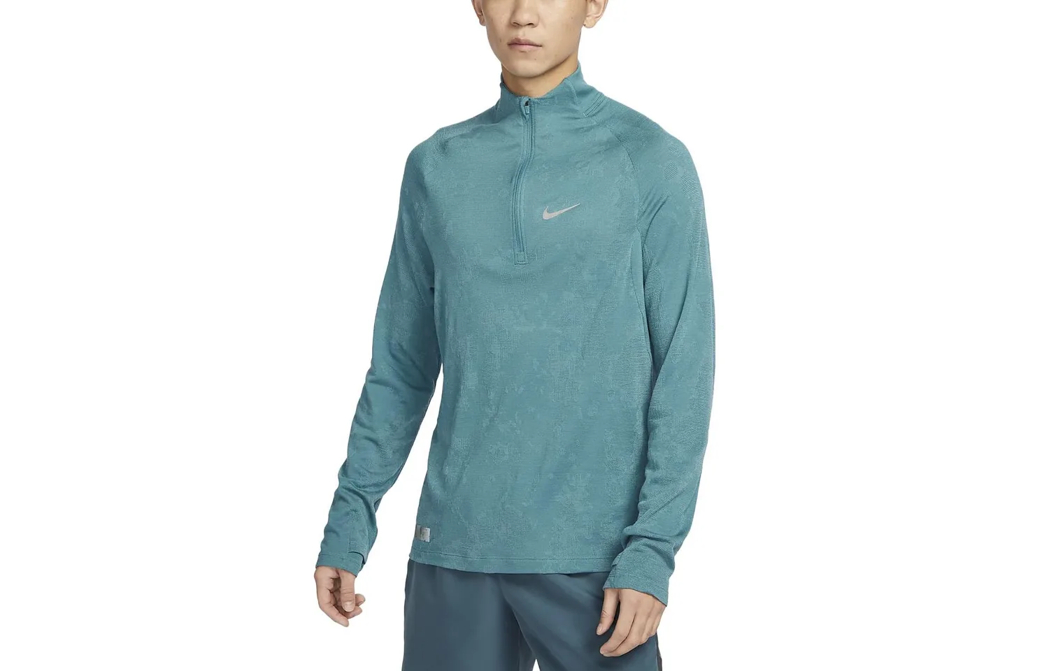 Nike Футболка THERMA FIT ADV мужская Mineral Green с воротником стойкой умеренно прямого кроя — фото 2