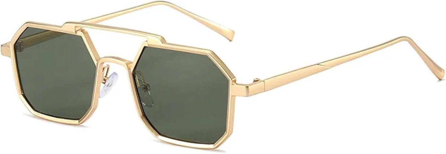 

Солнцезащитные очки с защитой от УФ-излучения UV400 | Металл, панк, стимпанк | Для женщин и мужчин | Для занятий спортом на открытом воздухе и вождения DSVIGF, C4gold-green