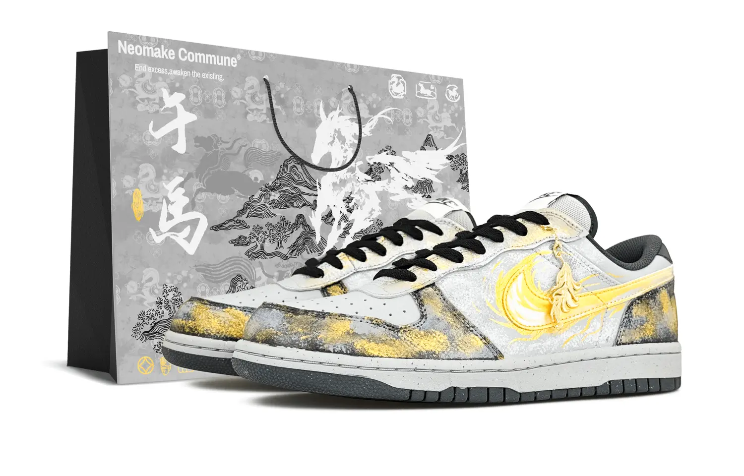 

Nike Кроссовки для скейтбординга мужские Big Abrasion Resistant Slip Resistant Low top Gray Gold
