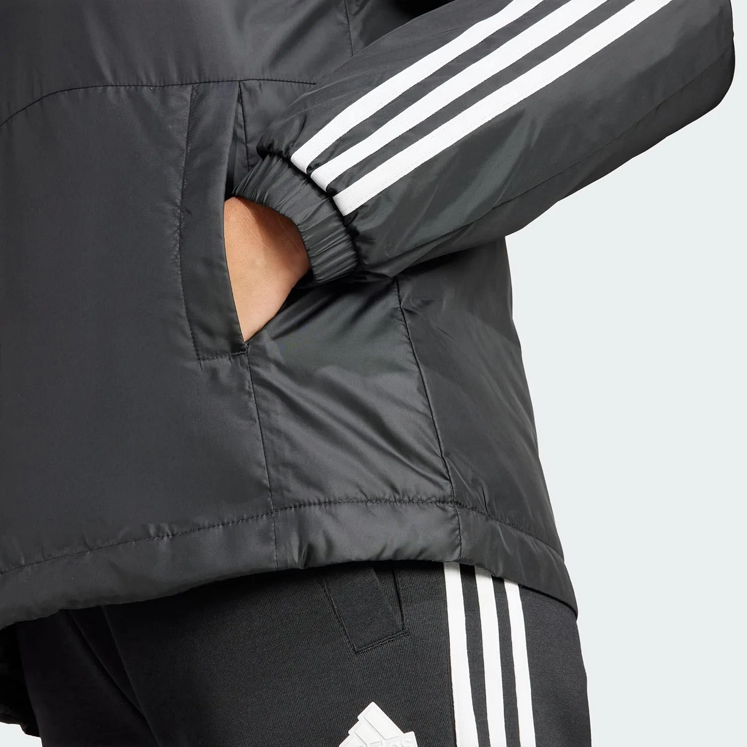 Куртка adidas Essentials 3-Stripes Insulated Hooded, Black — фото 3