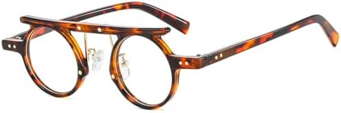 

Винтажные круглые солнцезащитные очки в стиле стимпанк 2027 года для женщин, маленькая оправа, прозрачные солнцезащитные очки, хип-хоп, круглые MTZJH, C11 Leopard Clear