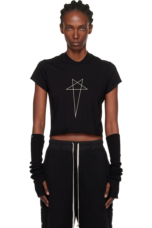 

Rick Owens Drkshdw Черная футболка с коротким рукавом в стиле «Конкордианс», Черный, Rick Owens Drkshdw Черная футболка с коротким рукавом в стиле «Конкордианс»