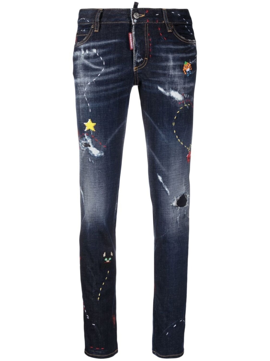

DSQUARED2 джинсы скинни с низкой посадкой и вышивкой, синий