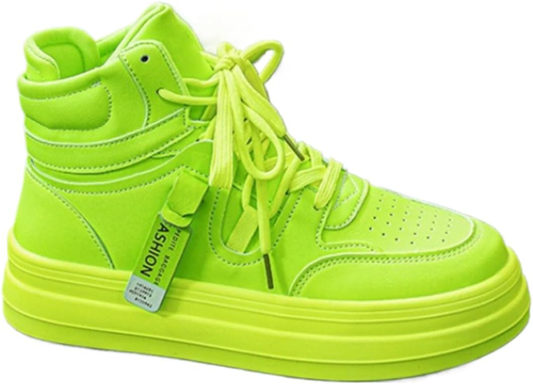 

Мужские высокие кроссовки на платформе, повседневная обувь с массивной подошвой, шнуровкой, спортивные дышащие кроссовки для ходьбы на каждый день Azttoztto, зеленый