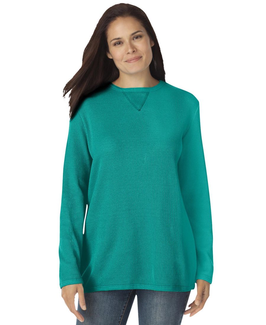 

Термотолстовка Plus Size Within из ультрамягкой вафельной ткани Woman Within, Waterfall