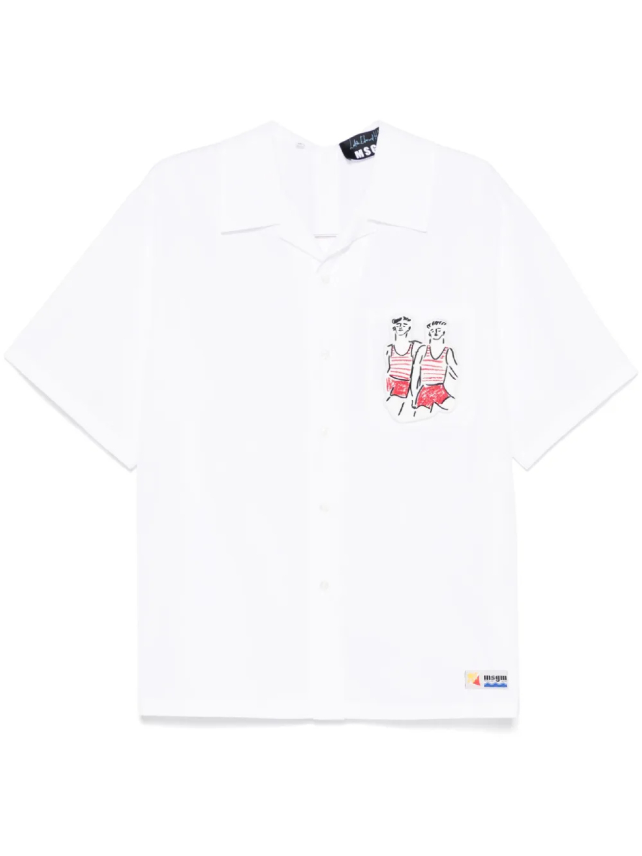 

MSGM рубашка Sailors in Love из коллаборации с Luke Edward Hall, белый