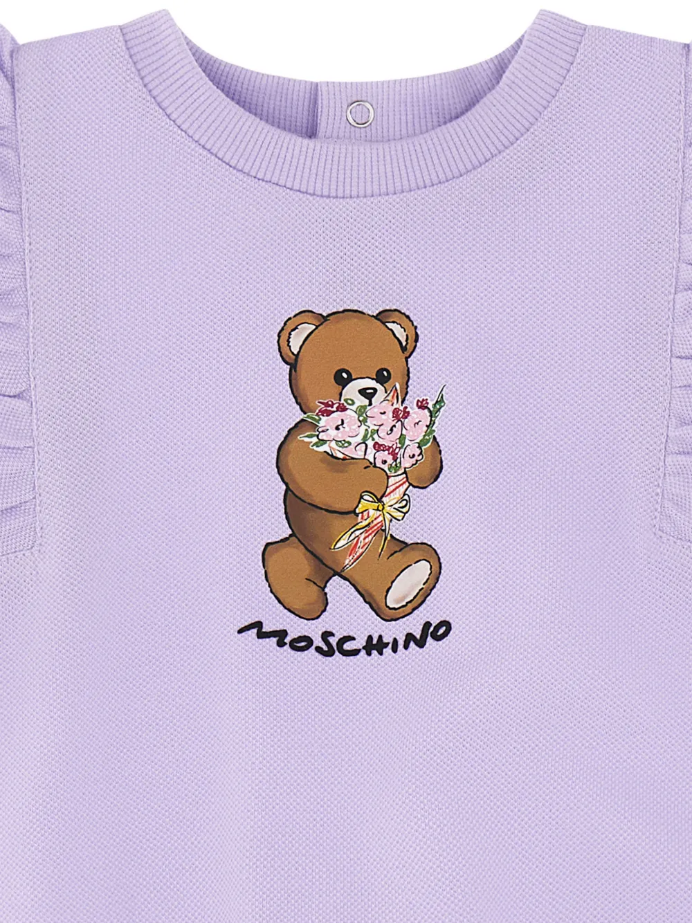 Платье с оборками и принтом "медвежонок" Moschino Kids, фиолетовый — фото 3