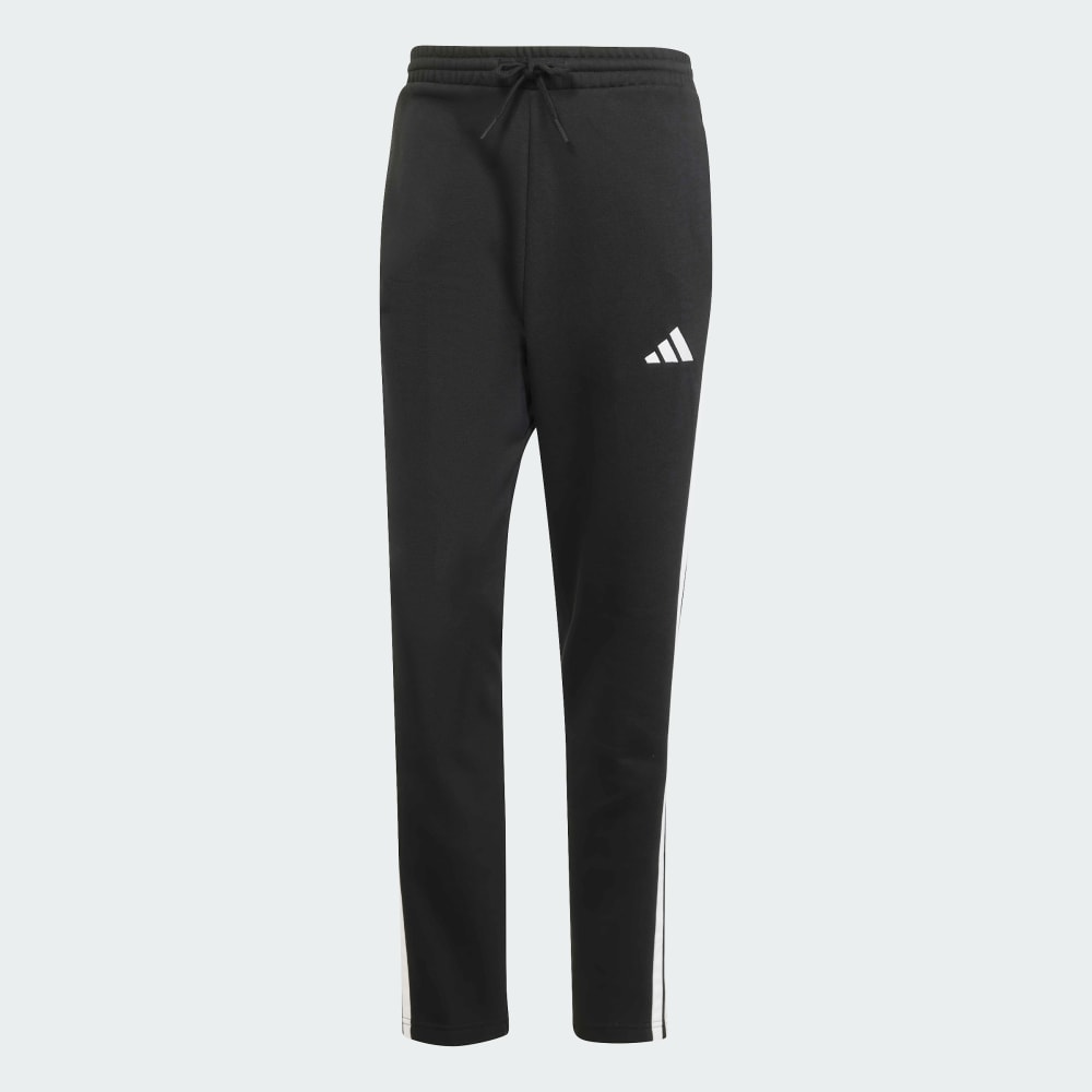 Спортивные брюки Adidas Essentials 3-Stripes Fleece Pants Open Hem, черный/белый — фото 4