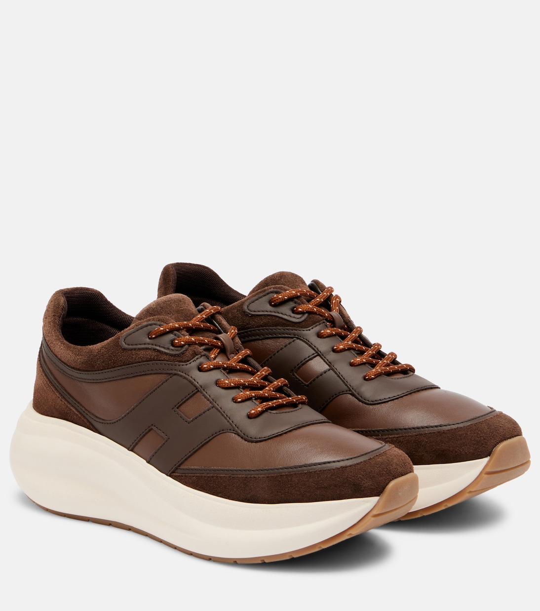 H696 кожаные кроссовки на платформе Hogan, Coconut
