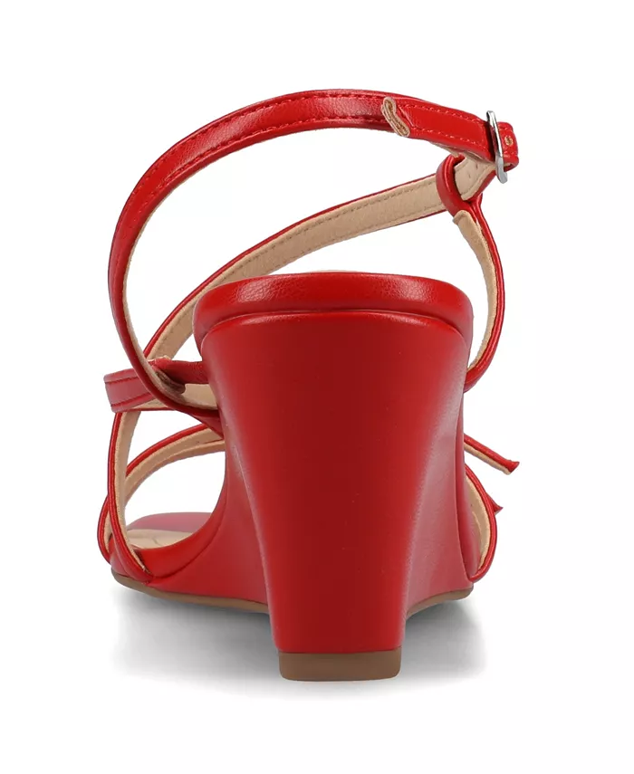 Женские босоножки Clinne на платформе с ремешками Journee Collection, красный — фото 3