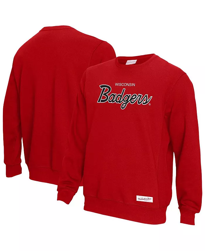 

Мужская элитная толстовка с надписью Wisconsin Badgers, красная Mitchell & Ness