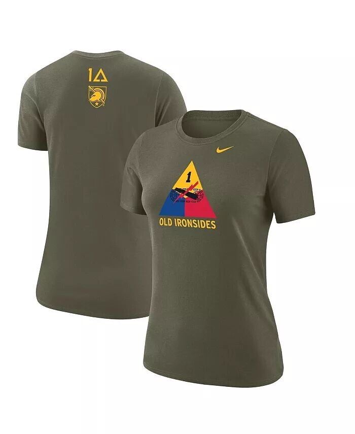 

Женская оливковая футболка Army Black Knights 1st Armored Division Old Ironsides Operation Torch Nike