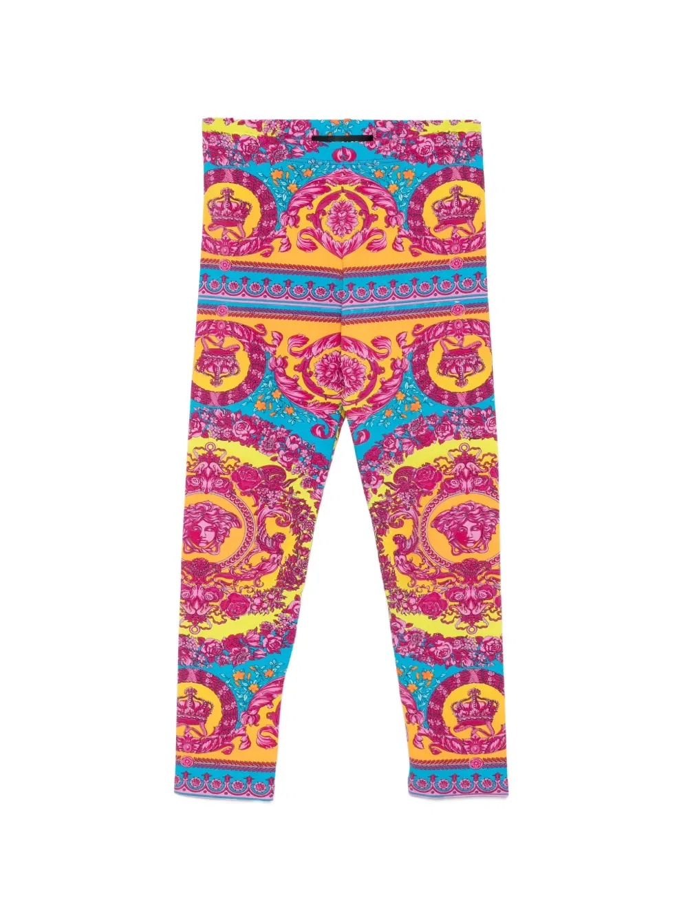 Леггинсы с барокко-принтом Versace Kids, оранжевый