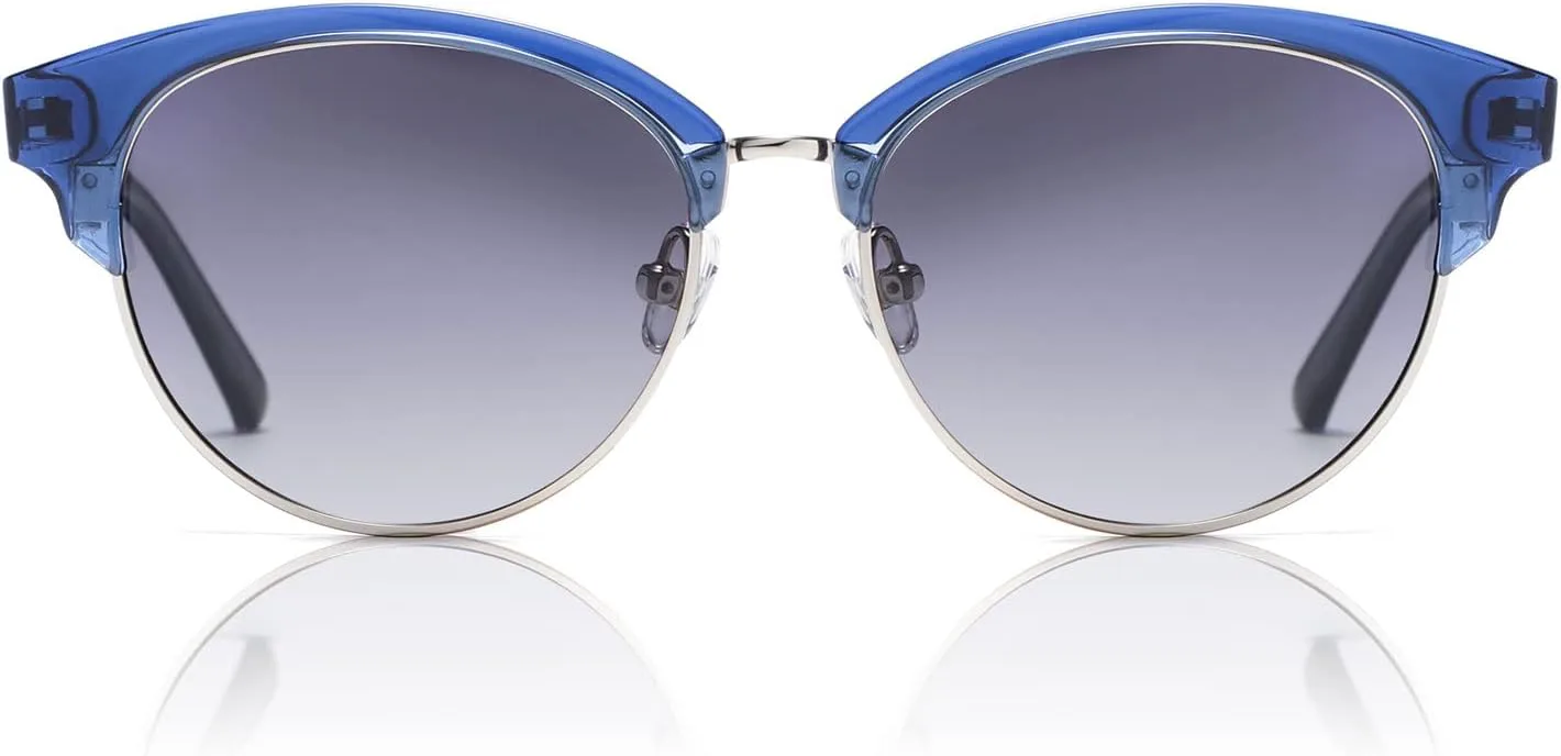 

Солнцезащитные очки DUCO Retro Polarized для женщин, полуободковые, для маленького лица, винтажные, в полуоправе, модель 1221, Transparent Blue Frame Grey Lens