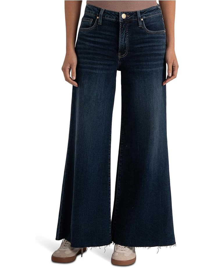

Женские джинсы KUT from the Kloth Ryan High-Rise Fab Ab Super Wide Leg Raw Hem, Aboveboard