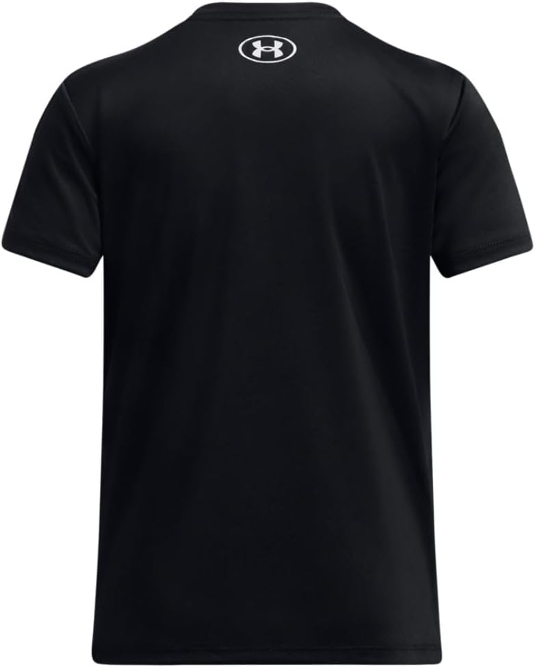 Футболка с коротким рукавом с надписью Under Armour Girls Tech, (001) Black/Castlerock/White — фото 2