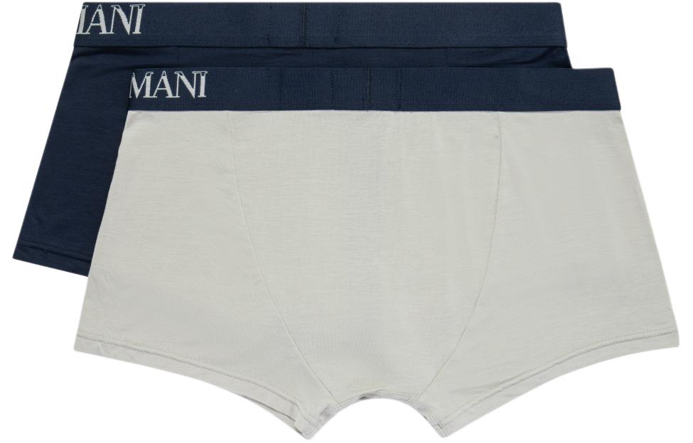 Боксеры с логотипом на поясе Boxers упаковка из двух штук EMPORIO ARMANI, темно-синий — фото 3