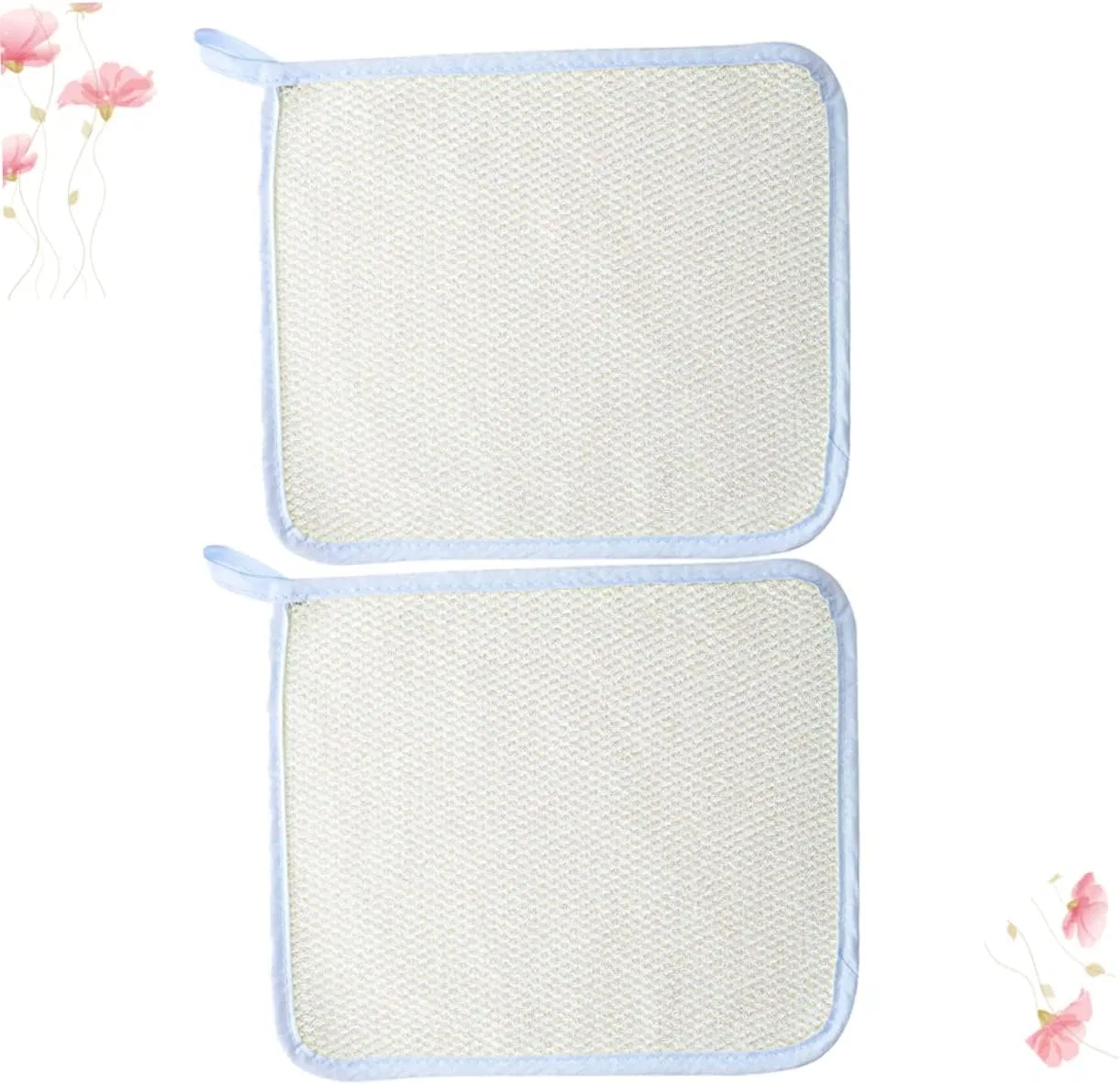 Мочалка для тела из нейлона Packove, 2 шт., 26x21 см, бежевая